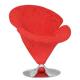 Red Leather Bar Stool With Backrest