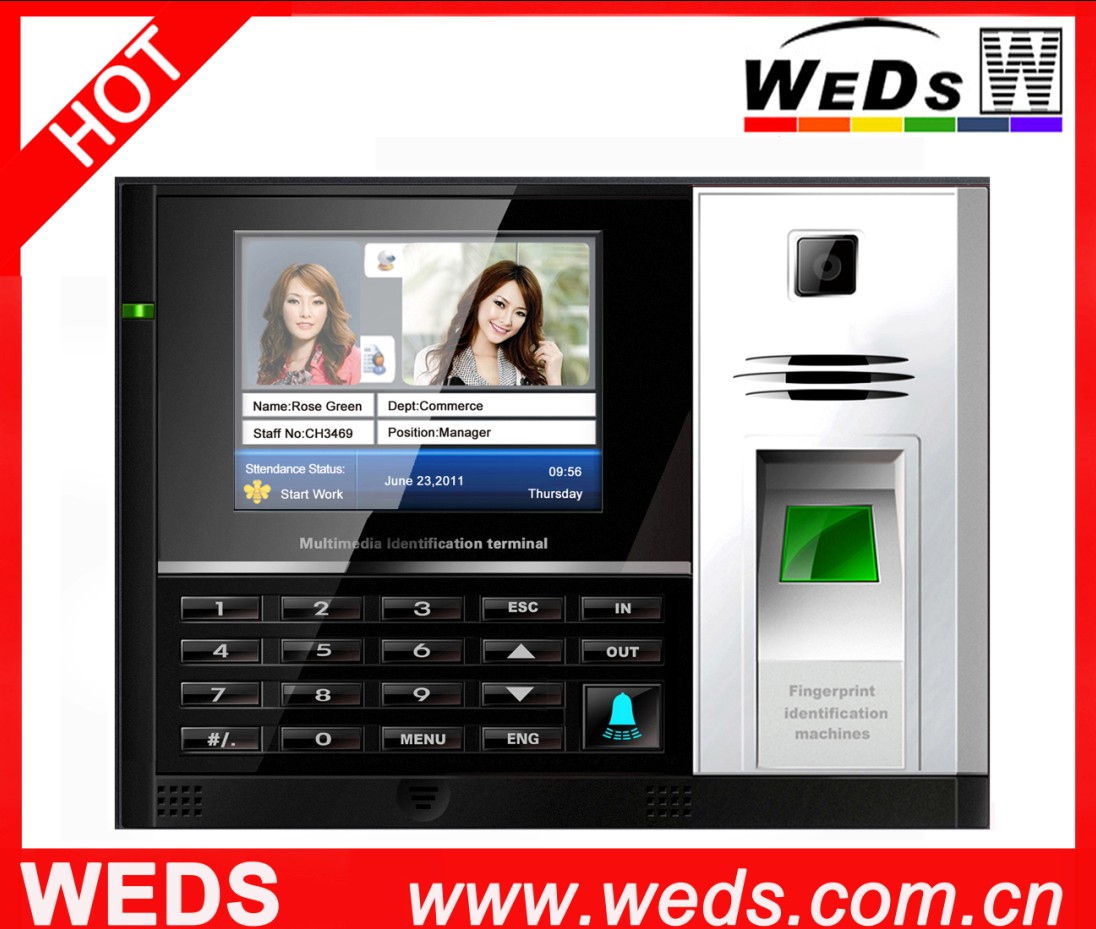 Biometric Time Attendance System with 3.5 Inches Color LCD