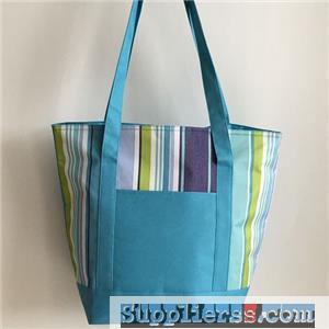 Easily Taken Multi-stripes Blue Lunch Bag