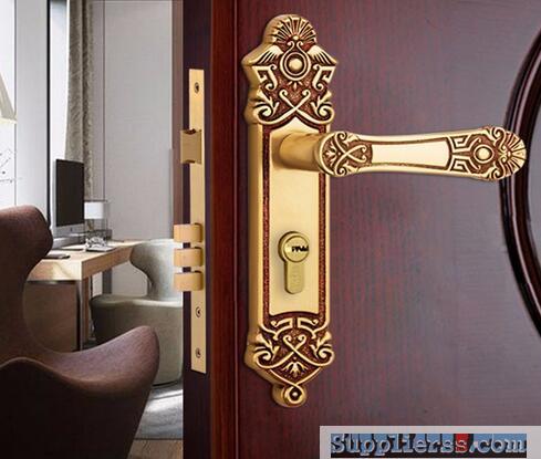 Luxury Anti Corrosion Rose Gold Entry Brass Main Handle Door Lock