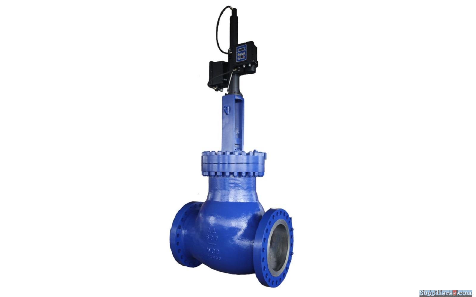 Balanced type electric hydraulic control globe valve