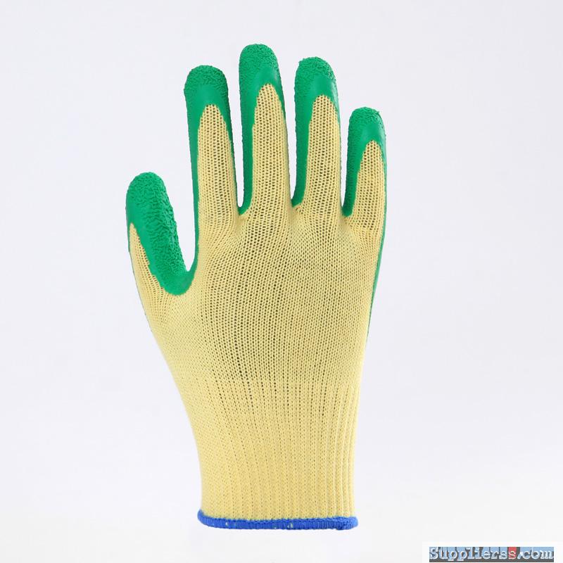 Polyester cotton latex wrinkled safety gloves