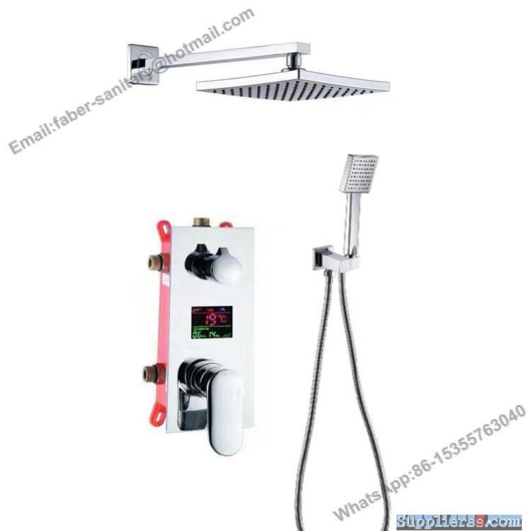 bathroom in wall concealed shower mixer with digital display
