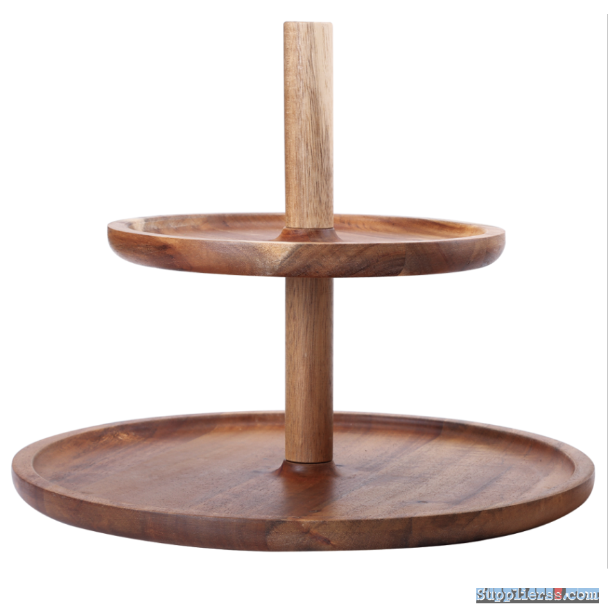 Wood 2 tier cake stand