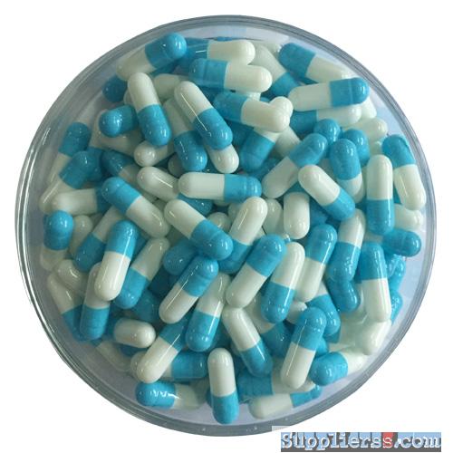 Blue white empty pill capsules Halal GMP