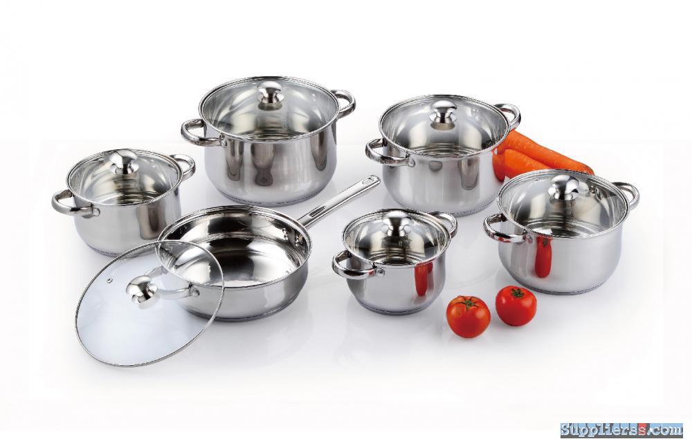 12 Pieces Stainless Steel Pots and Pans Set