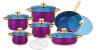 13pcs Cookware Set with Purple Painted Finish