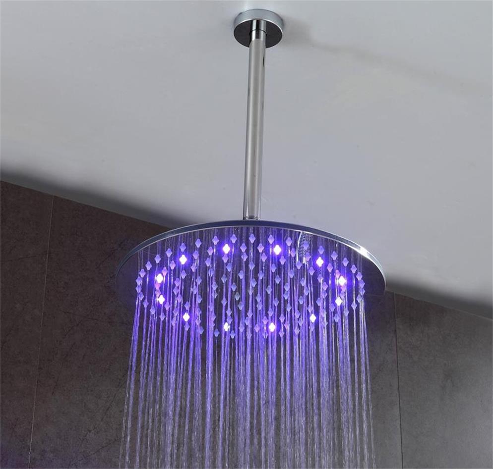 LED shower head SUS304 stainless steel rain bathroom shower