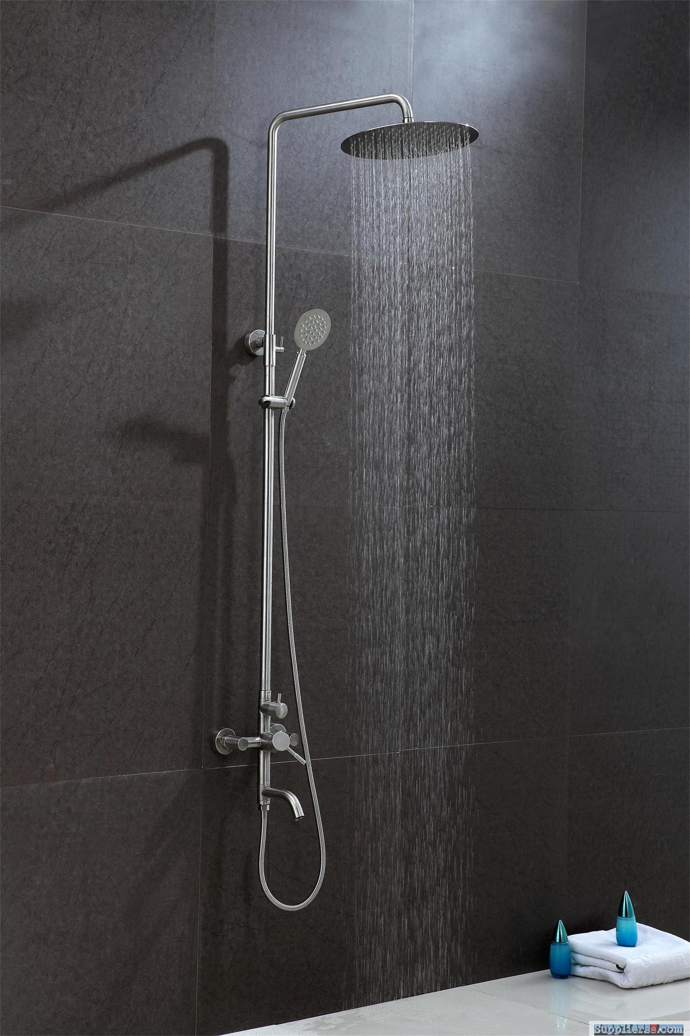 shower set rain stainless steell round overhead with mixer