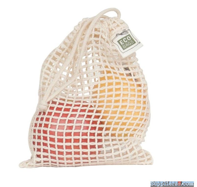 Mesh Bag, Cotton Net Bag, Mesh Drawstring Bag, Logo Mesh Bag