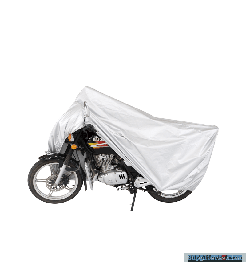 1201003 Silver Polyester Motorcycle Cover